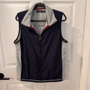Nautica Fleece Vest Full Zip Sz‎ S Sleeveless Jacket Blue Gray Red Windbreaker